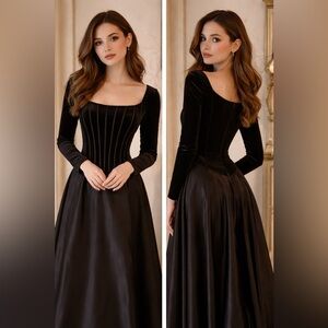 Tadashi Shoji Elegant chocolate Velvet Evening Gown size 4